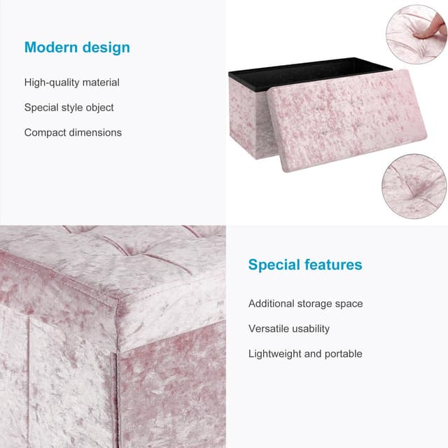Klapsæde Skammel bænk 76x38x38cm Taburet (pink)
