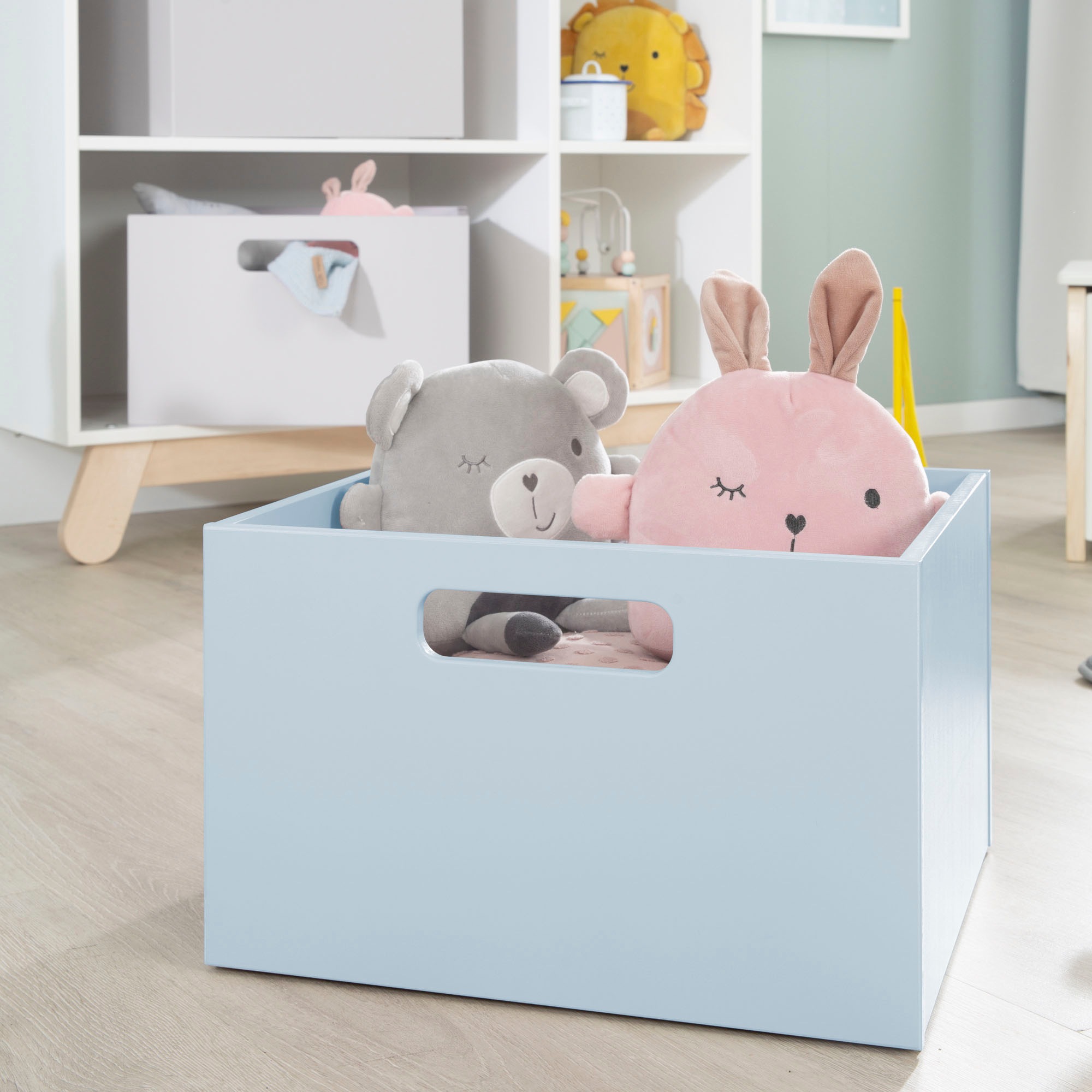 roba® Aufbewahrungsbox »blau« aus Holz; Organizer für Spielzeug