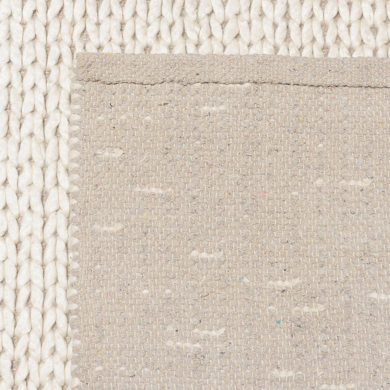 Macabane Tapis en Laine tissée Quentin écru - 230x160 cm