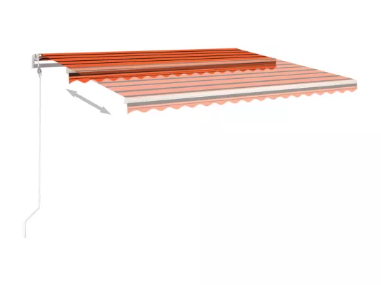 Auvent automatique rétractable poteaux 4,5x3,5 m Orange marron