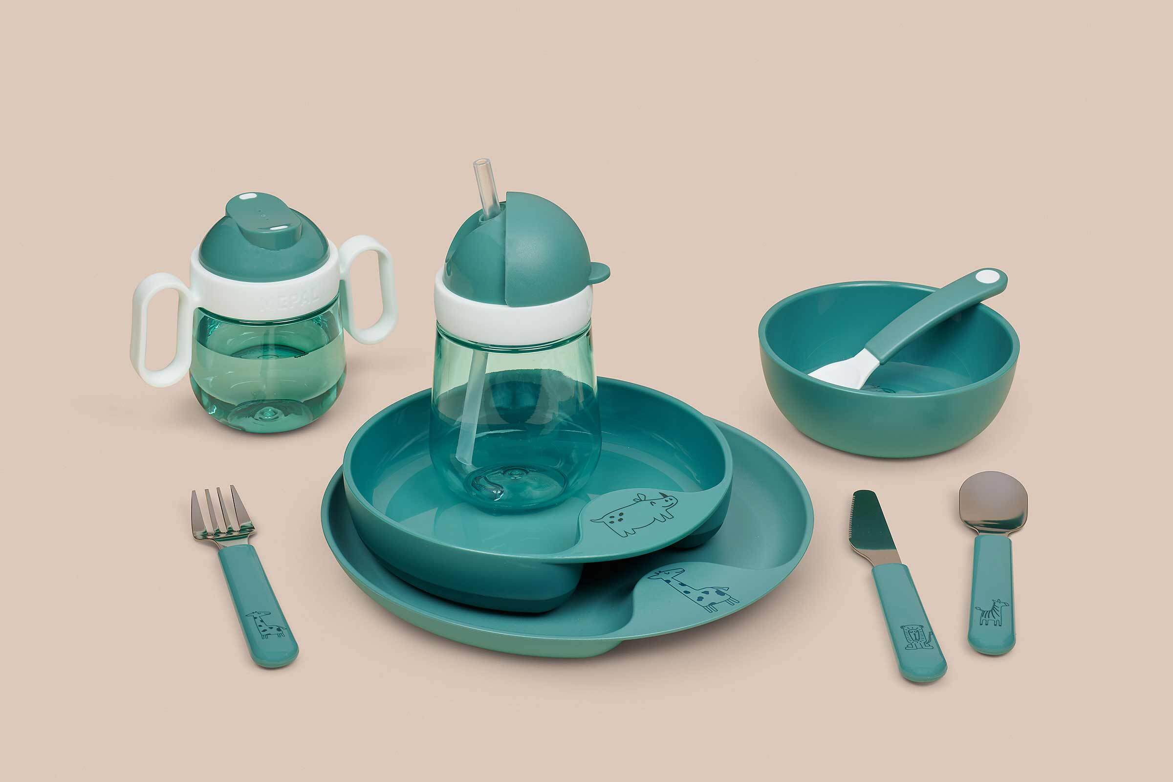 Mepal Kinderschale mit Fütterlöffel Mio 3er Set