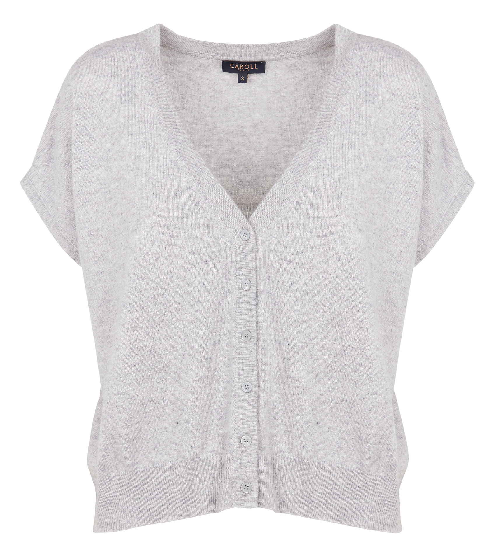 LEXIE - Gilet col V en laine mélangée | Gris