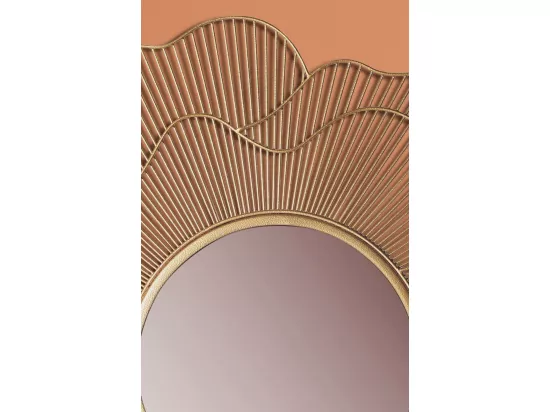 Miroir Murale Rose Métal 77 cm Miroir Mur Couloir Grand Doré Rond Cadre