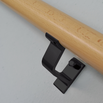 Hermeta leuninghouder holzadel profiel stok M8 mat zwart