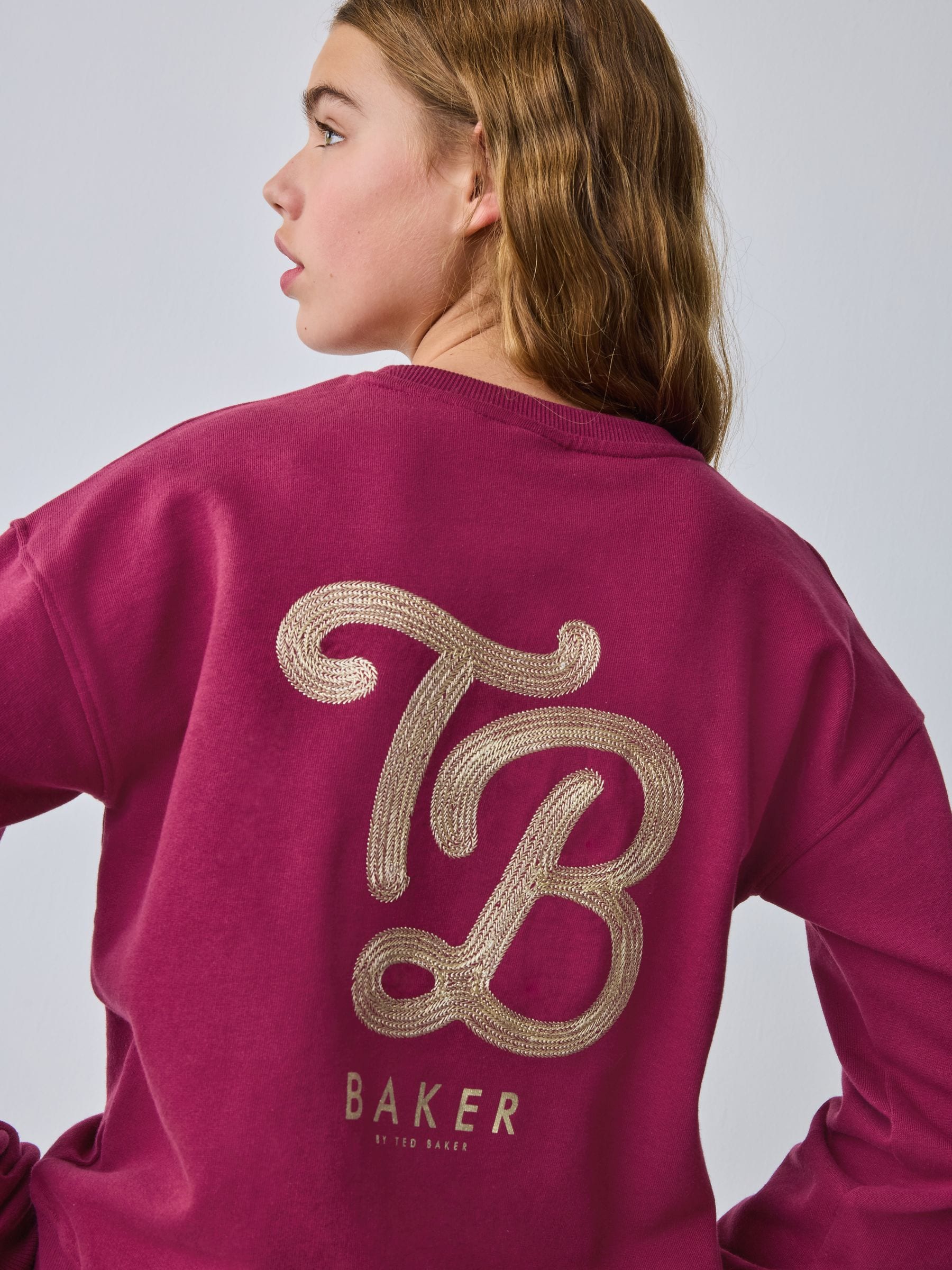 Bordeauxrood - Baker by Ted Baker 2 Piece Varsity Sweater and Wide Leg Joggers Set
