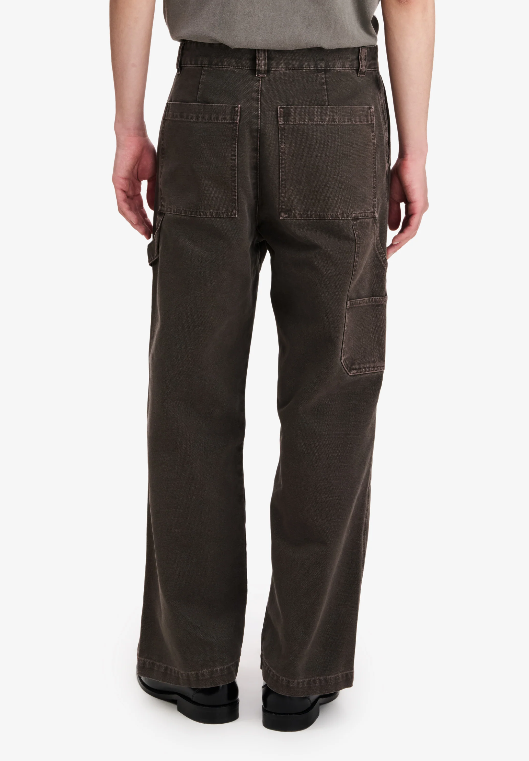 Pantalon carpenter en toile marron - Marron