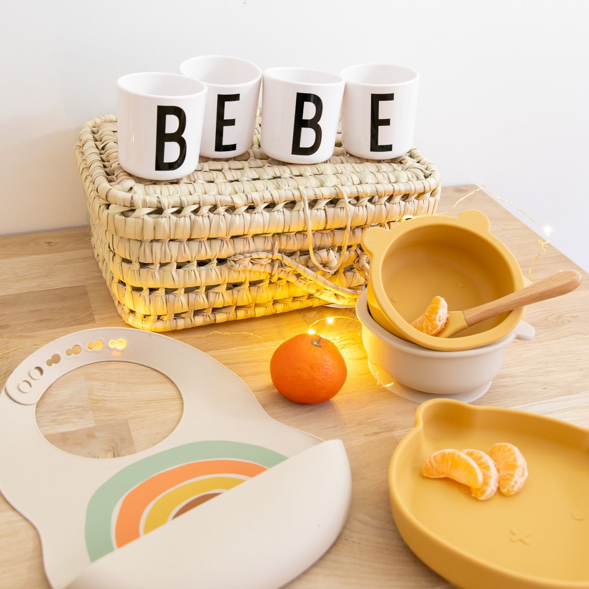 Bavoir silicone arc en ciel Pause goûter