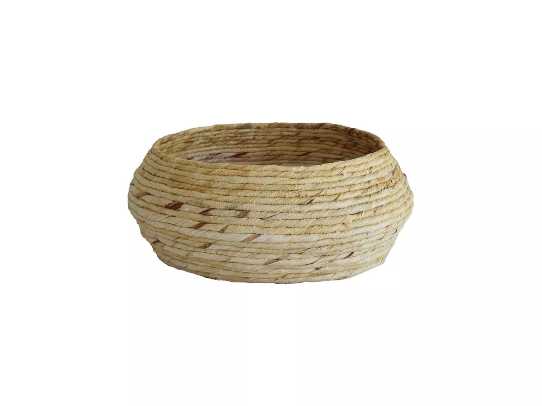Now's Home - Panier Rond En Fibres D'abaca D42xh16.5cm Dounia