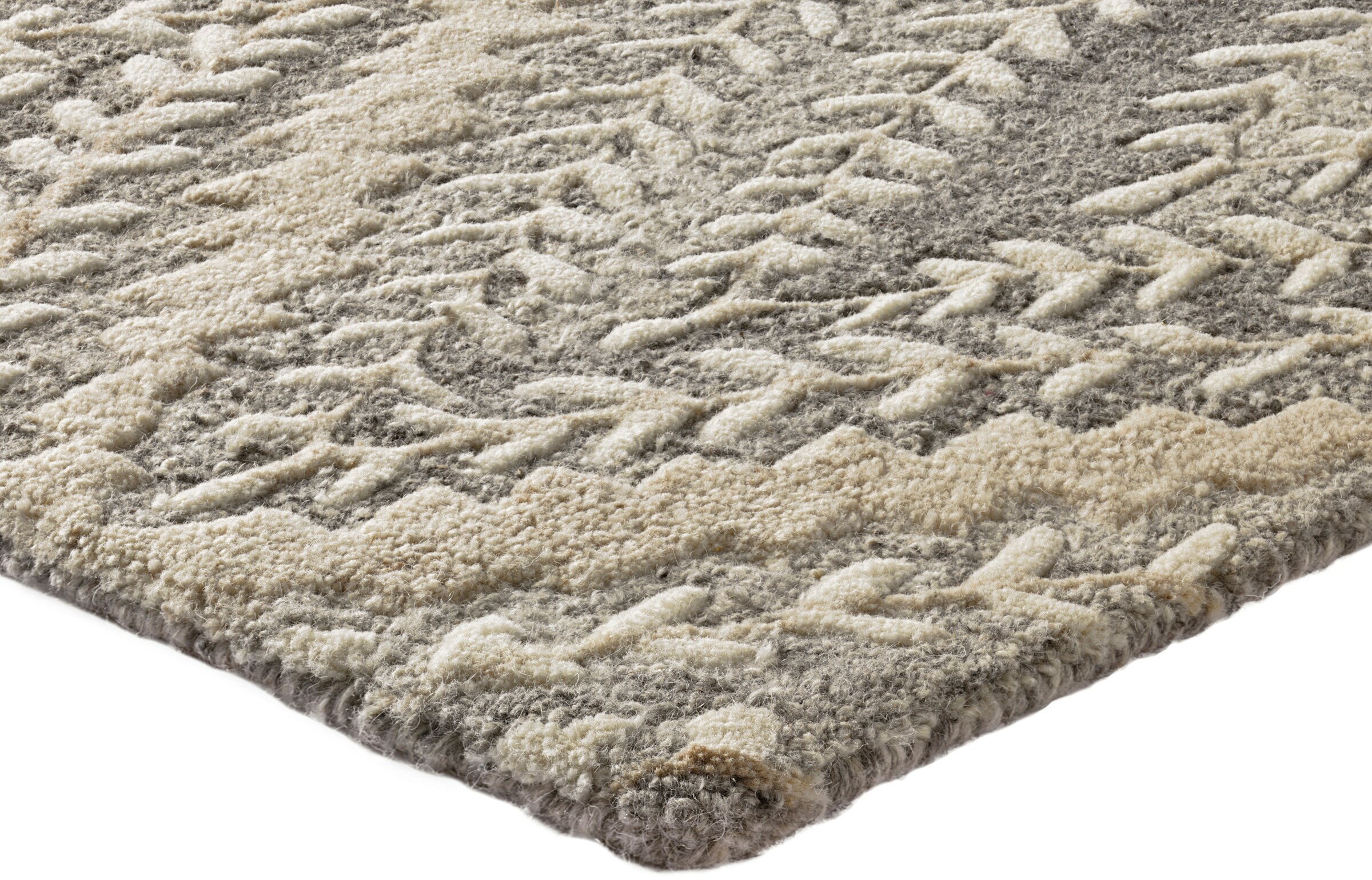 heine home Hochflorteppich in grau-beige