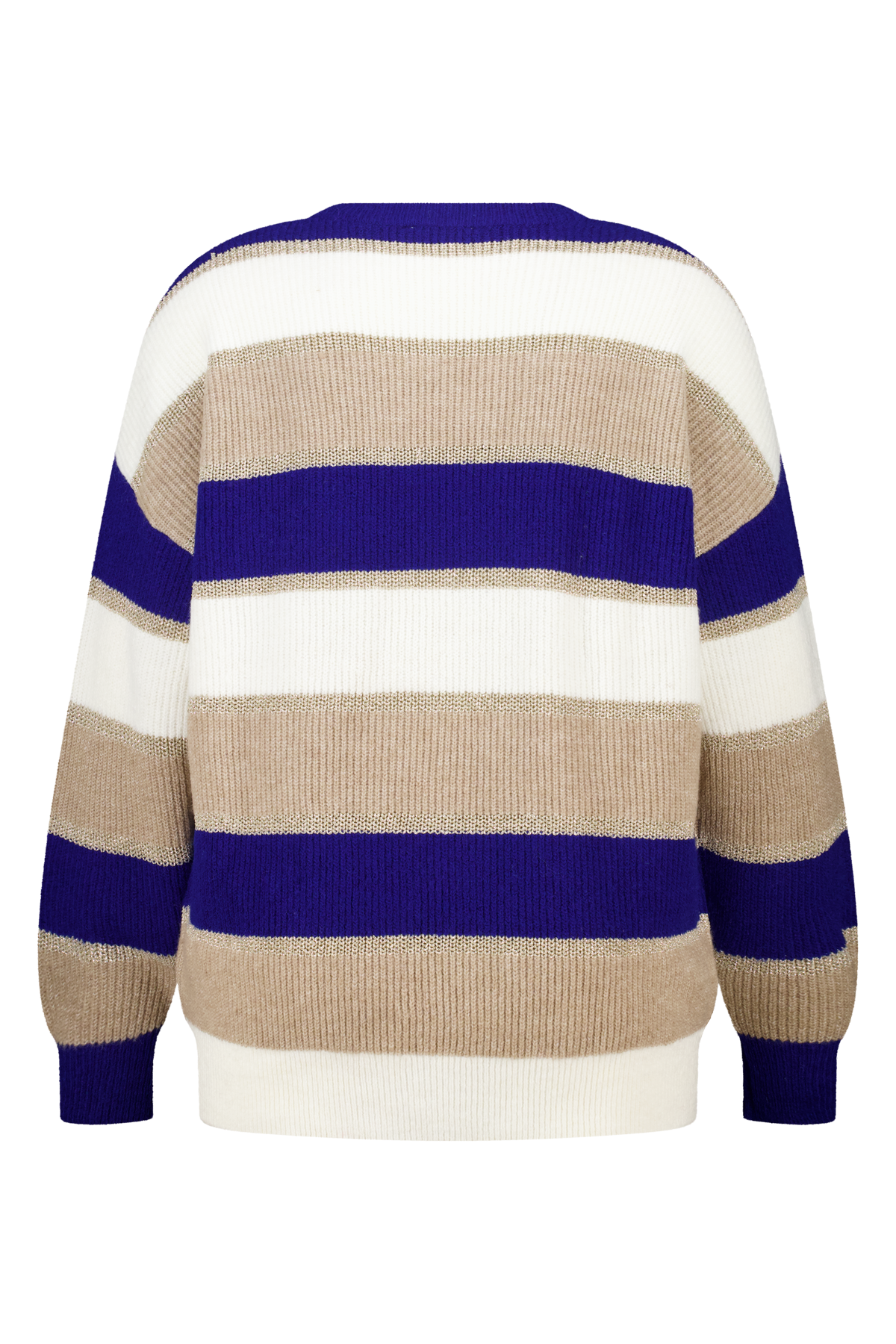 Gestreepte trui met lurex Multi Kobalt blauw