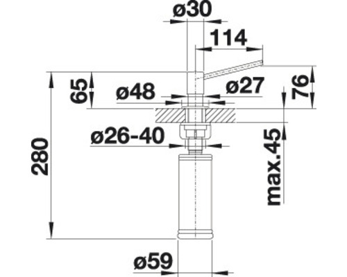 Blanco TORRE afwasmiddeldispenser, massief geborsteld roestvrij staal, 521541