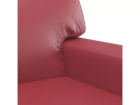 Canapé à 2 places Rouge bordeaux 120 cm Similicuir
