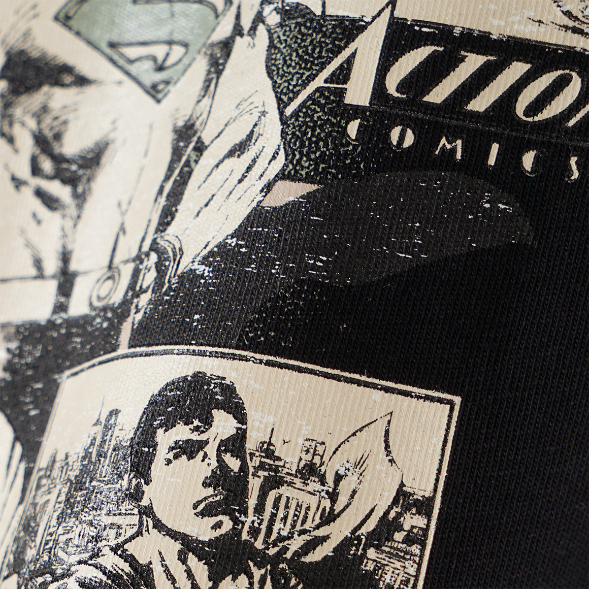 Topolino Superman T-Shirt mit großem Print schwarz