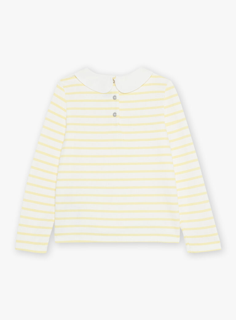 T-shirt à rayures jaune et blanc