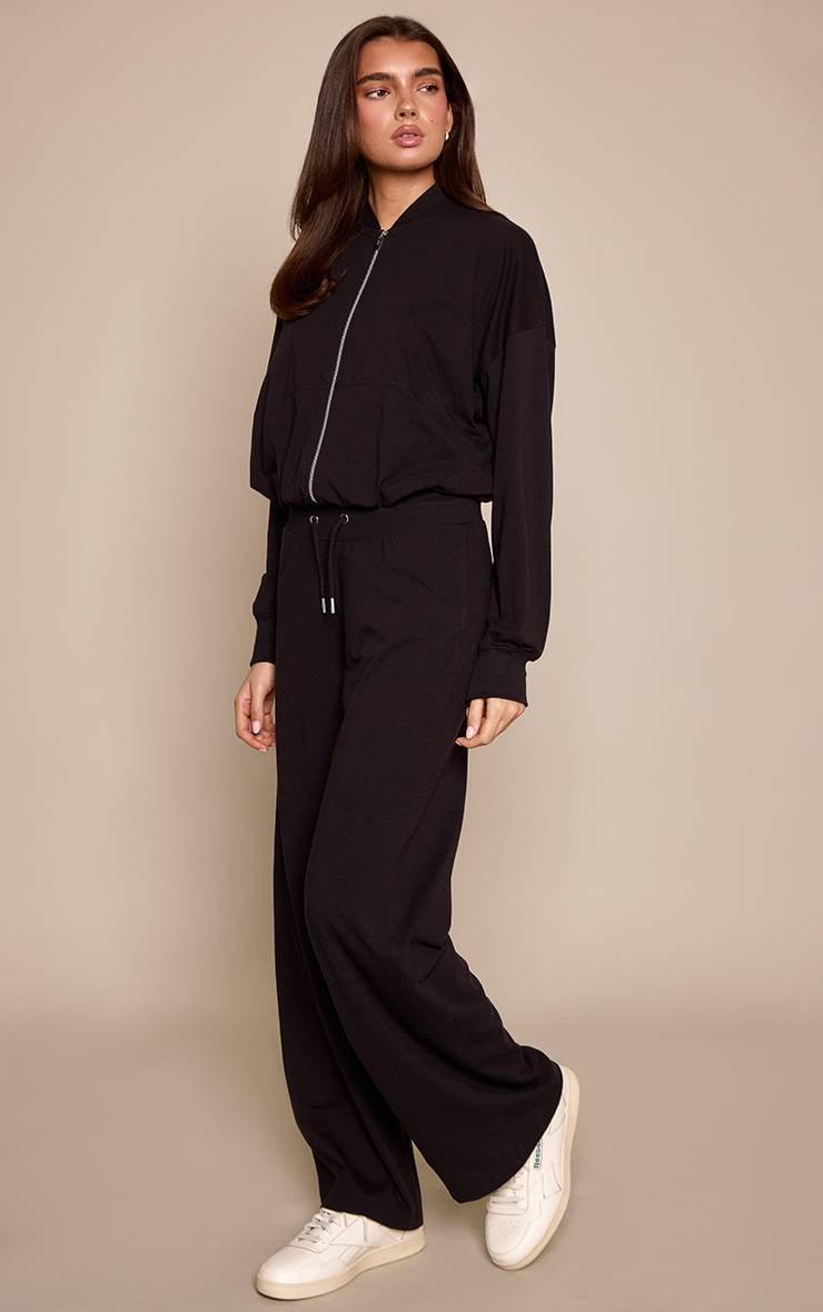 Noir Pantalon Droit Décontracté