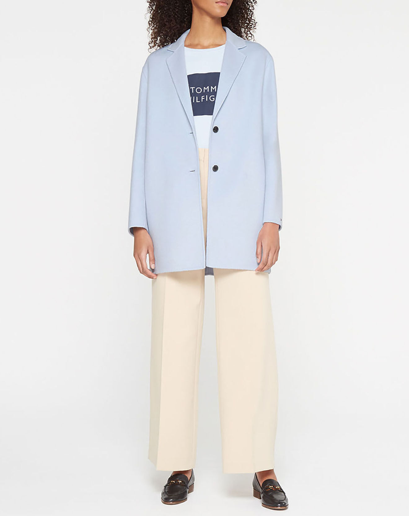 Tommy Hilfiger Manteau en laine double face mélangée  bleu clair