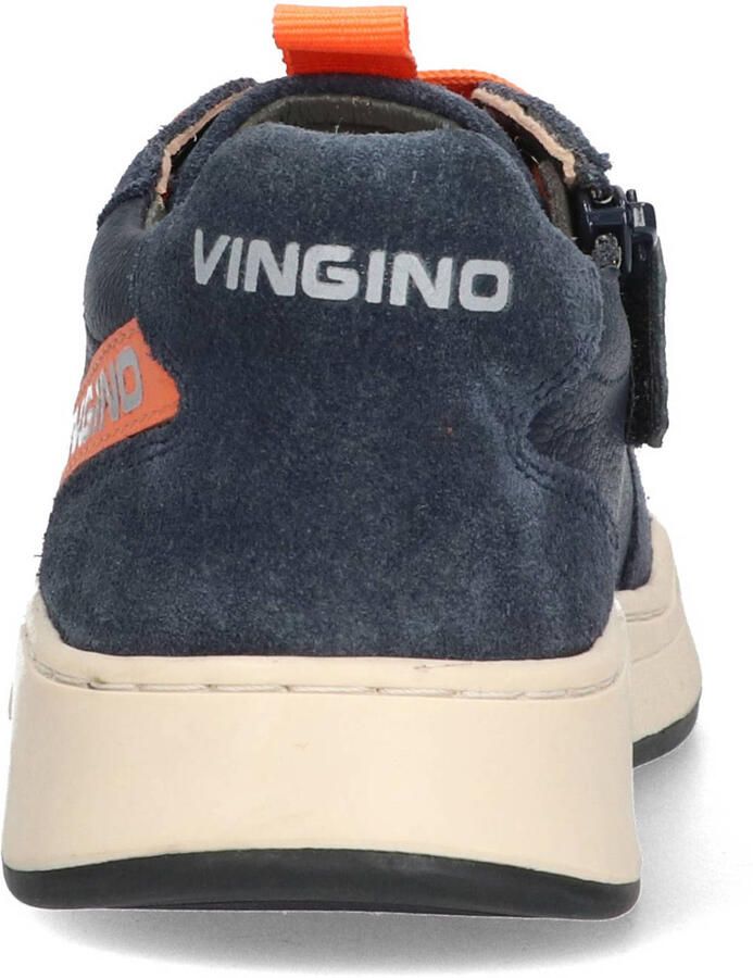 Vingino leren sneakers donkerblauw oranje