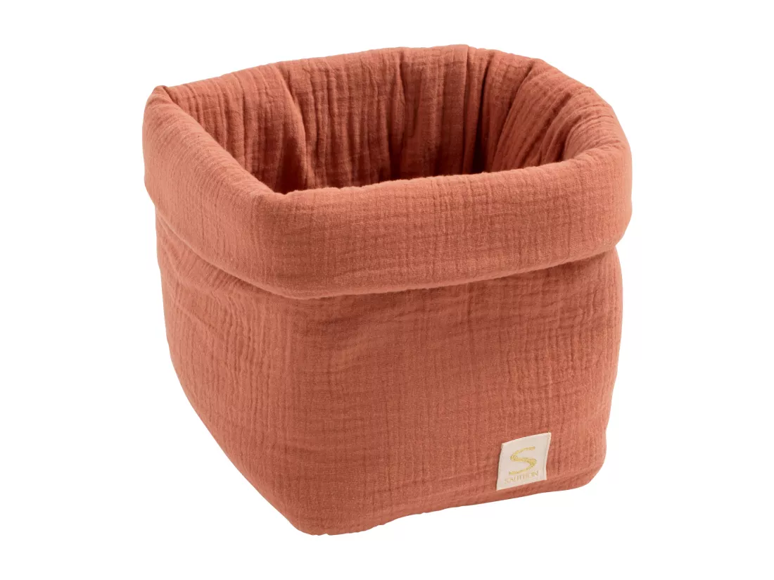 Panière de rangement en double gaze de coton