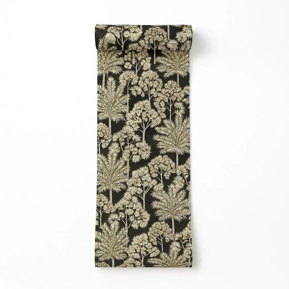 Dutch Wallcoverings Vliesbehang Arcadia palm forest - zwart - 10,05m x 53cm