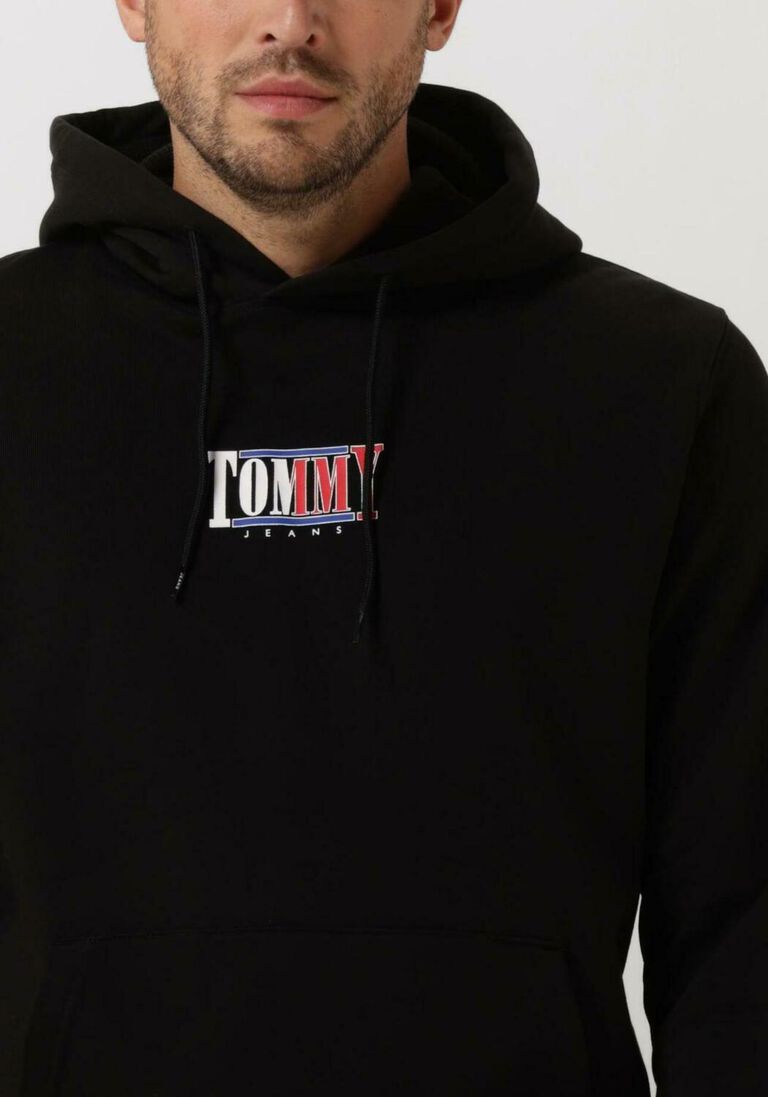 TOMMY JEANS zwarte tommy jeans sweater tjm reg essential graphic hoodie