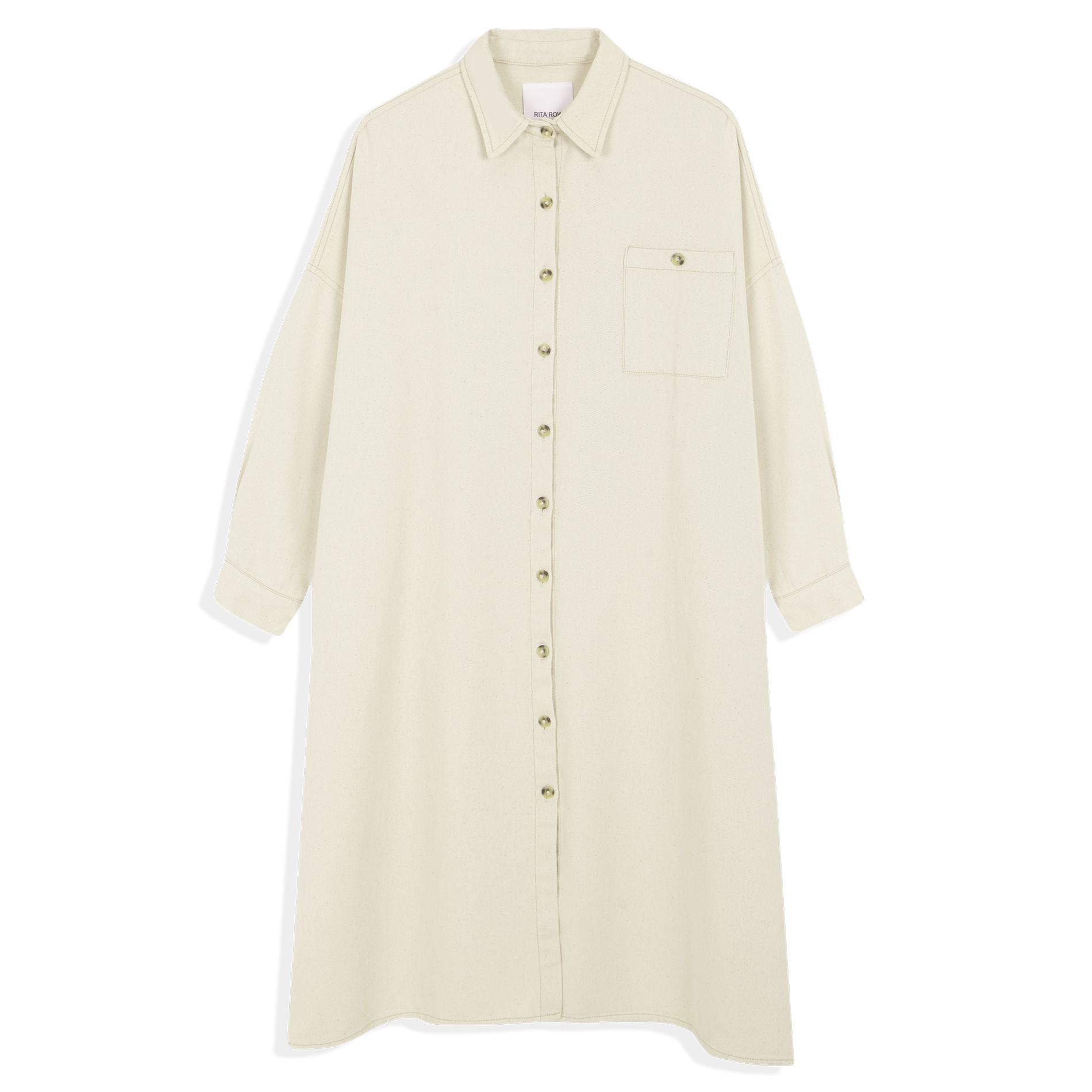 PICA - Robe chemise midi en coton | Blanc