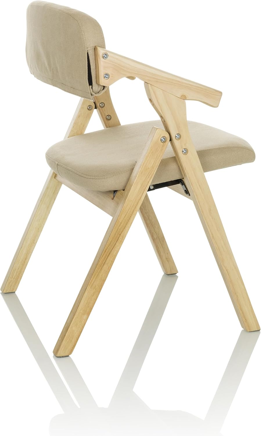 hjh OFFICE Holz-Klappstuhl gepolstert SCANDIO Besucherstuhl Faltstuhl aus Holz klappbar, bis 120 kg, Beige, 729443