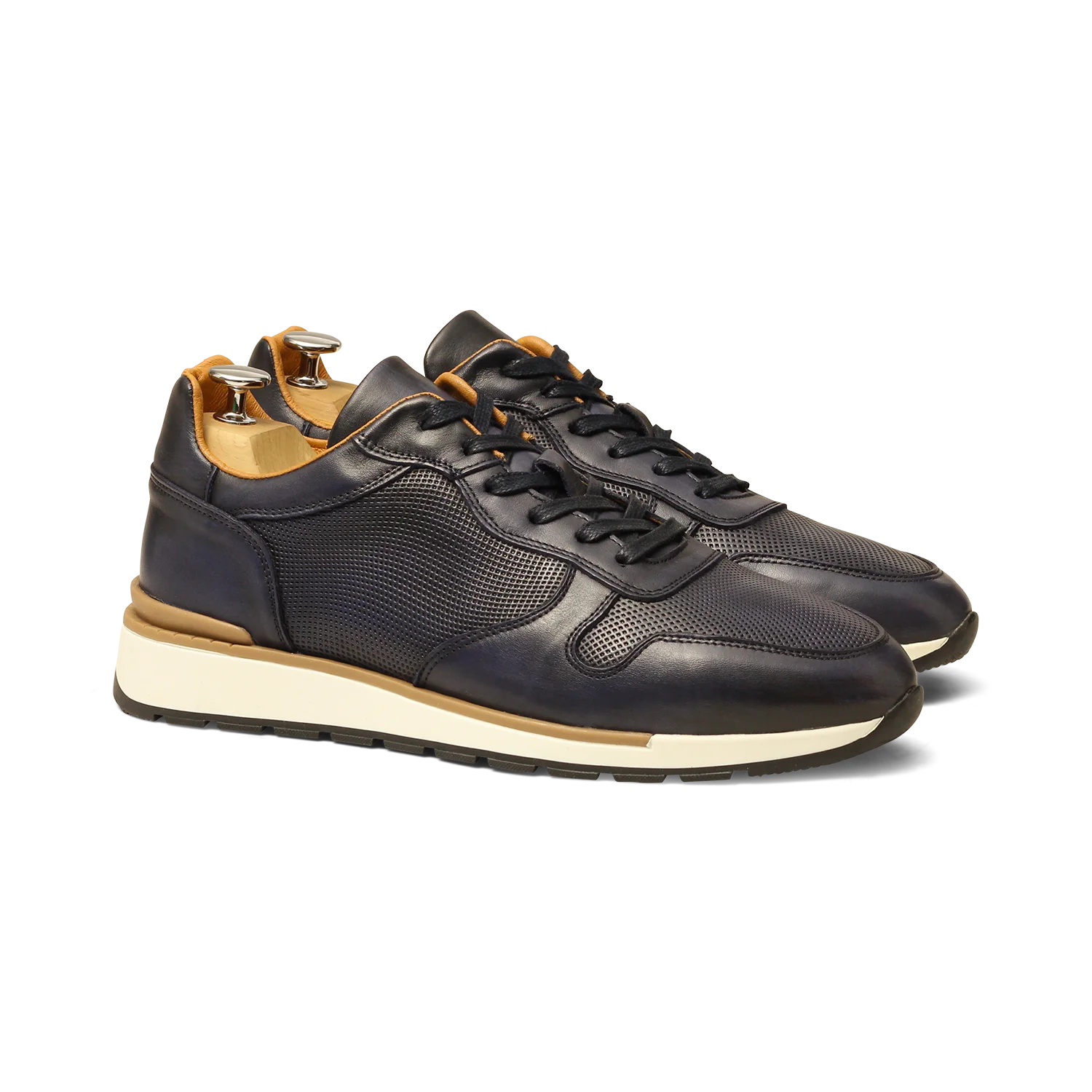 Jako-Sneakers / basket en cuir marine