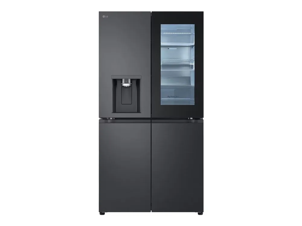 LG GMG960EVJE - Køleskab/fryser - frans dør-bundfryser med vanddispenser, isdispenser - Wi-Fi - bredde: 91.4 cm - dybde: 72.9 cm - højde: 179.2 cm - 638 liter - Klasse E - essens sort stål