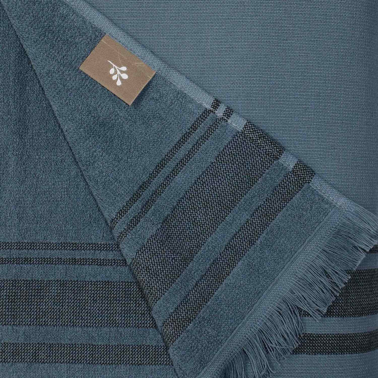 Febronie Fouta éponge Faro bleue - 100x180 cm