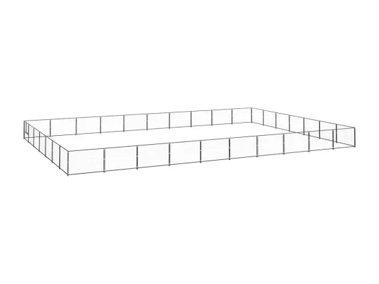 Chenil extérieur cage enclos noire 1000 x 700 x 70 cm 02_0000554