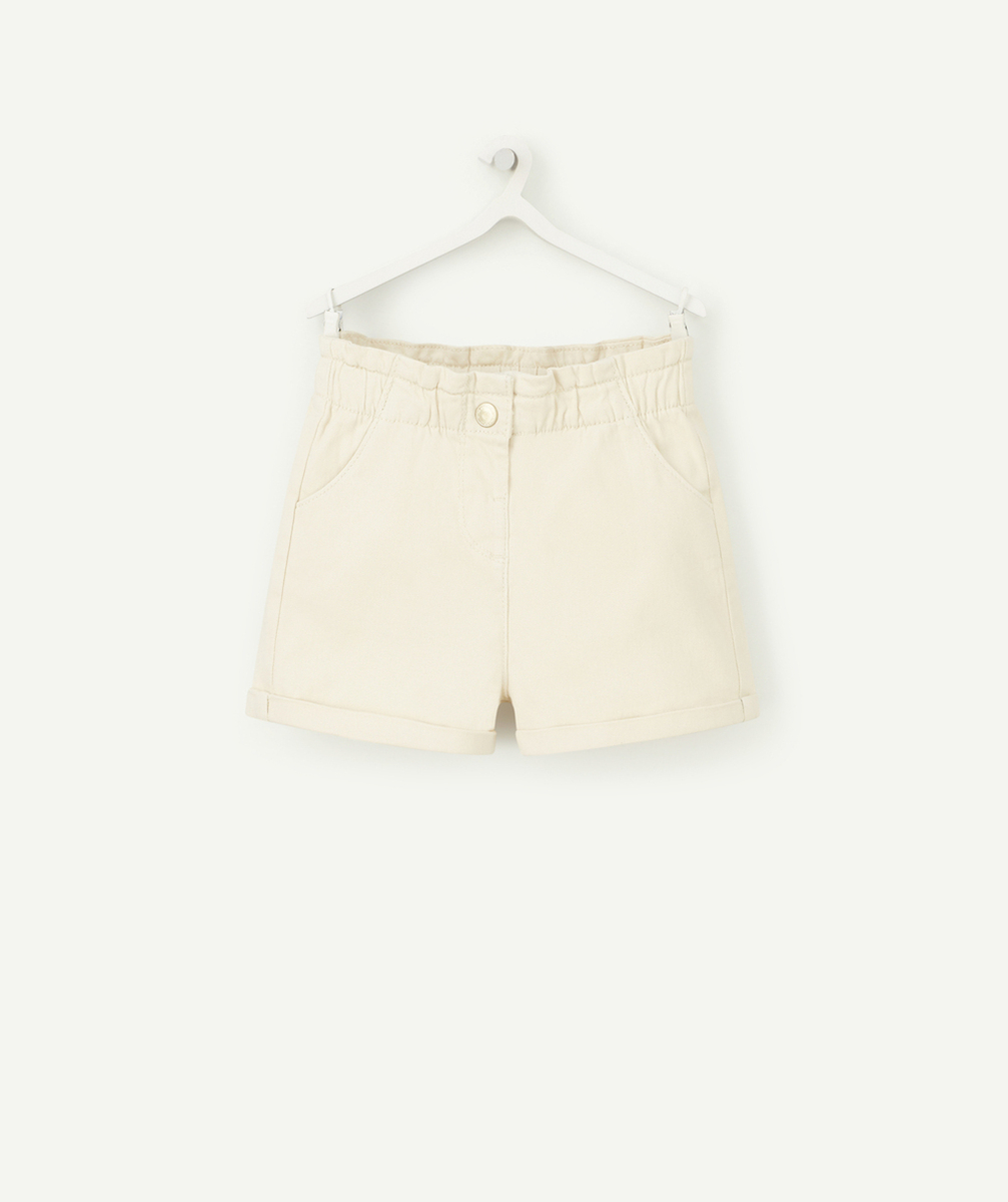 SHORT BÉBÉ FILLE EN FIBRES RECYCLÉES ÉCRU