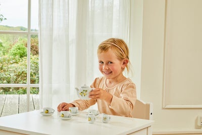 Barbo Toys Teservise Prinsesse & Enhjørning i Porselen Lillie & Ellie 12 Brikker