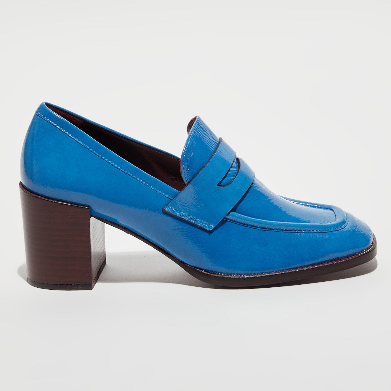 Avril Gau Mocassins en Cuir verni Mocla bleus - Talon 5,5 cm