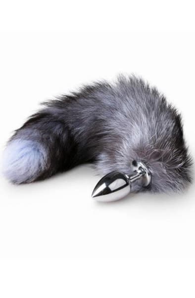 Fox Tail Plug No. 4 Silver Analplugg med hale