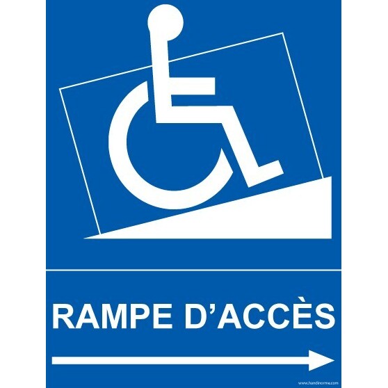 Panneau Rampe d'accès Picto PMR