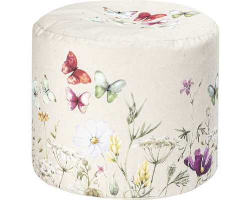Sitting Point Dotcom floral meadow kruk, ca. 75 liter, wit, 50x40 cm