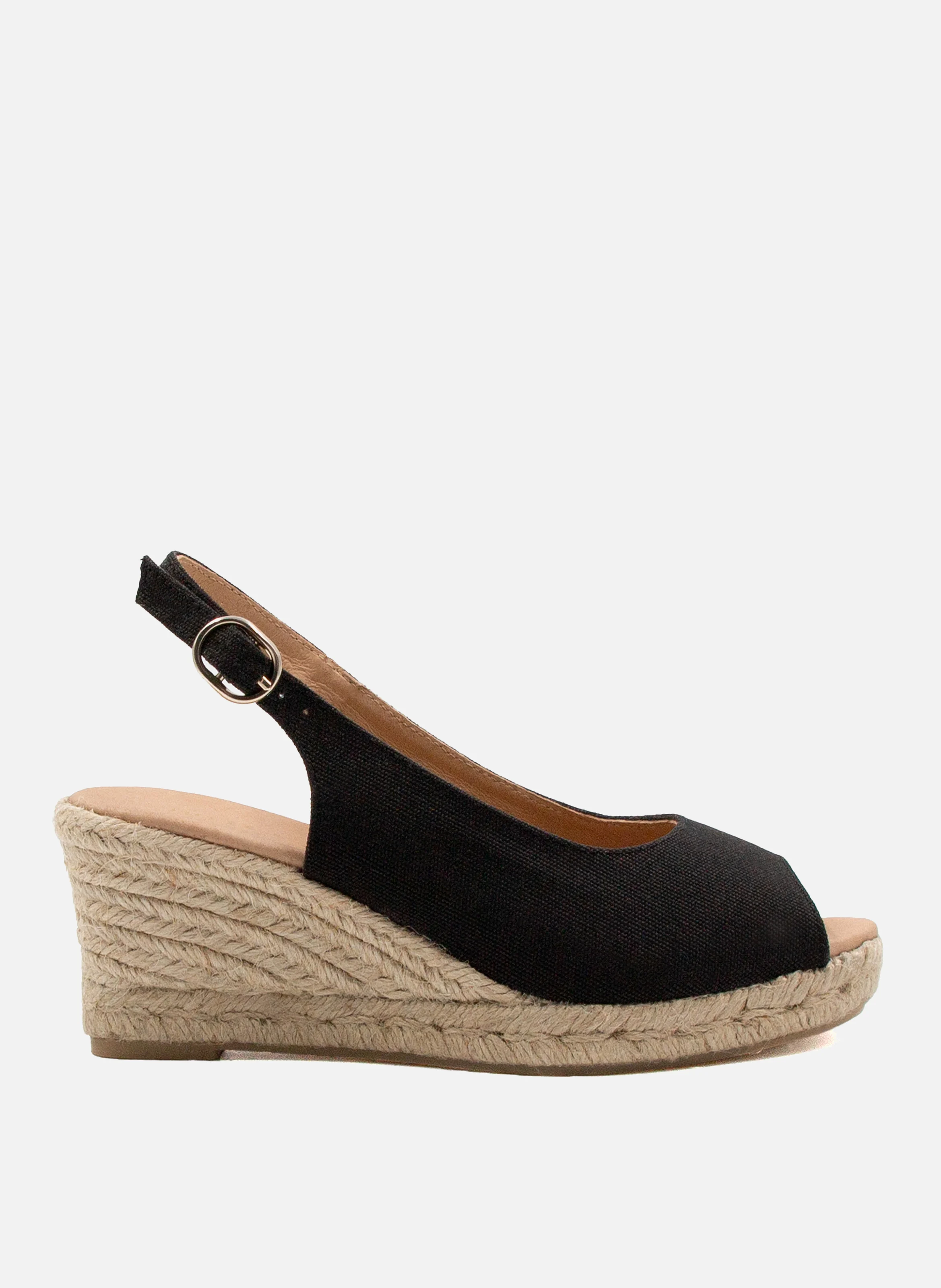 Espadrilles slingback toile recyclée | Noir