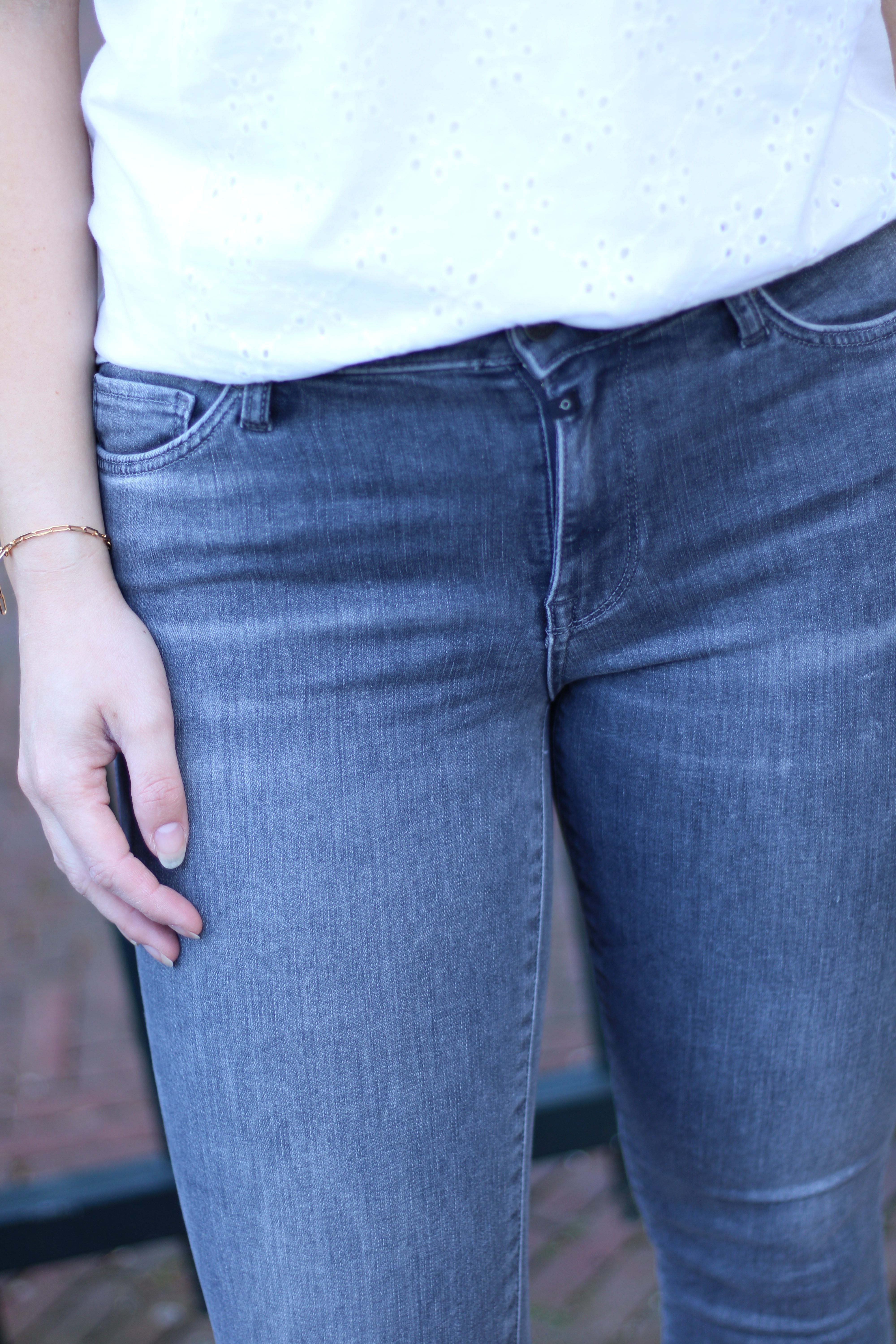 COJ Denim - Lina Fringe Jeans - Grey Vintage