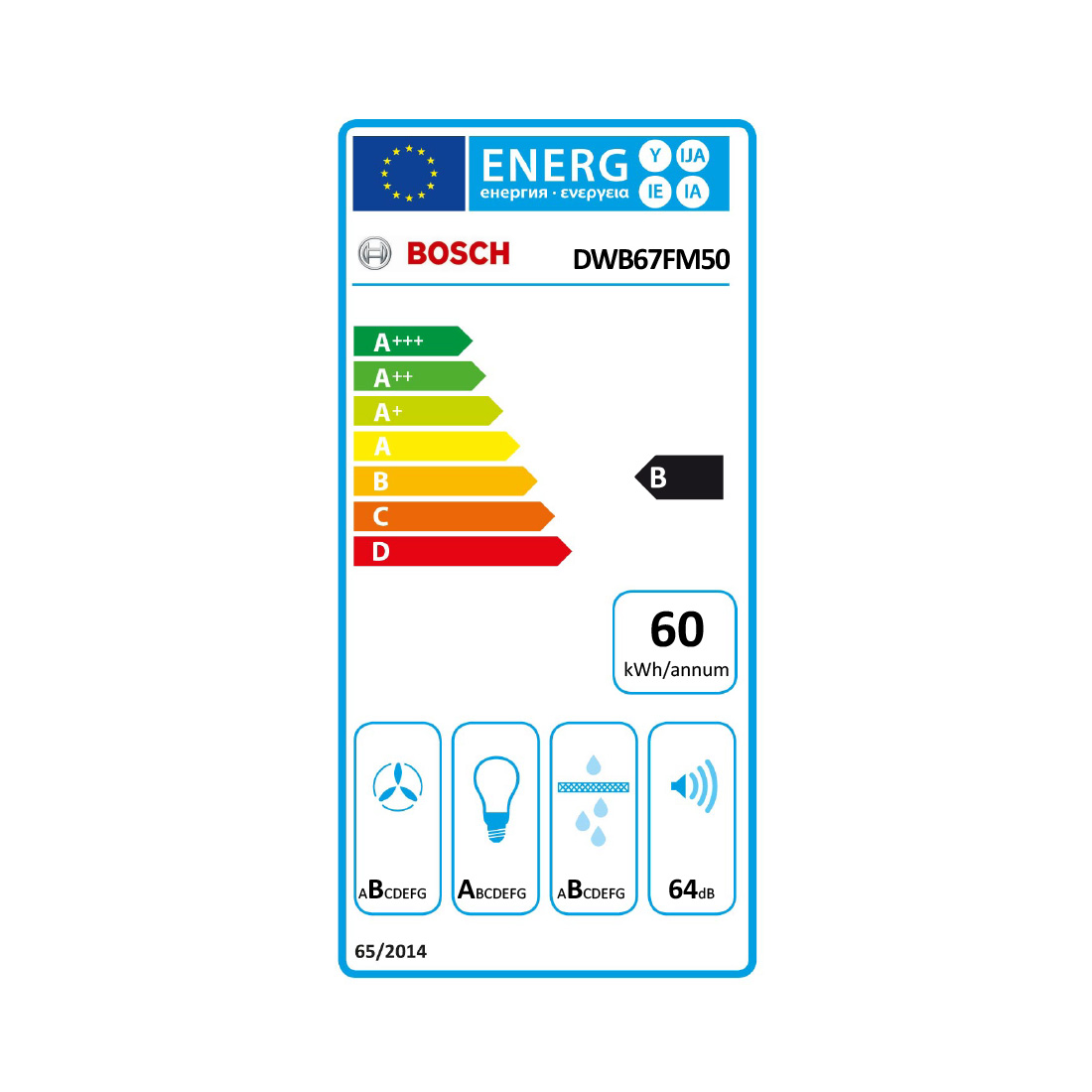 Bosch Dunstabzug Wandesse DWB67FM50 60cm 230V
