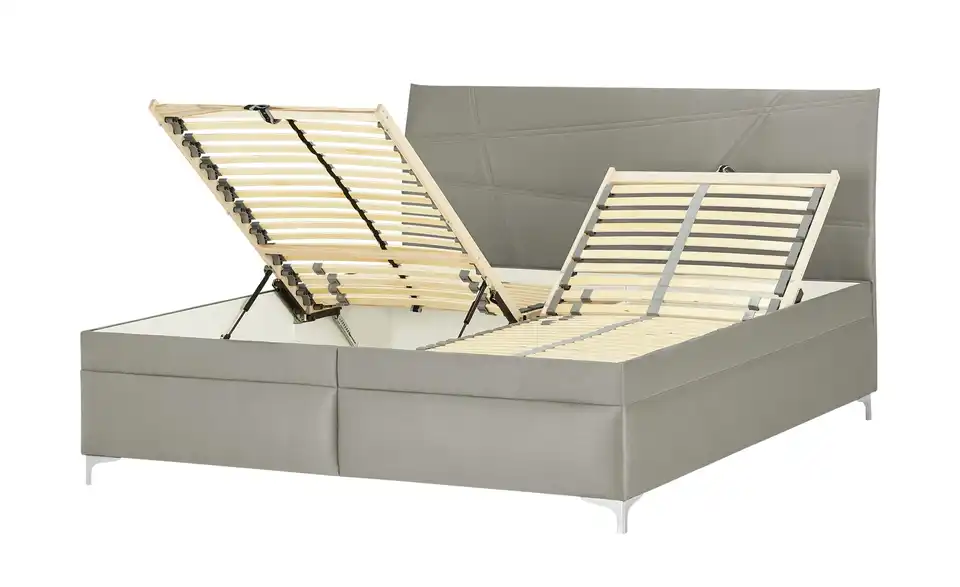 Polsterbett Lauren Silbergrau 180 cm