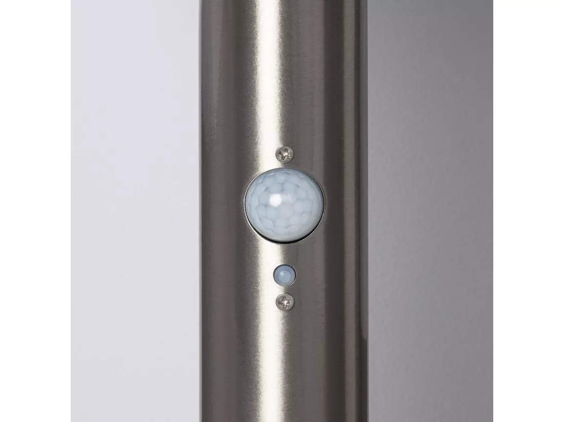 Balise LED Solaire Extérieure Helios Inox 6W en Saillie sur Pied 45cm avec Détecteur de Mouvement Helios Inox 3000K Blanc chaud