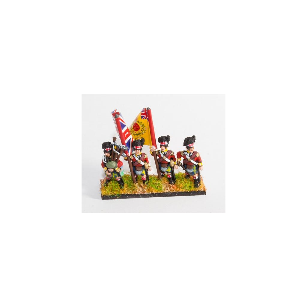 British 1814-15: Command: Highlander Officers & Standard Bearers in trews, Piper & Drummer in kilts