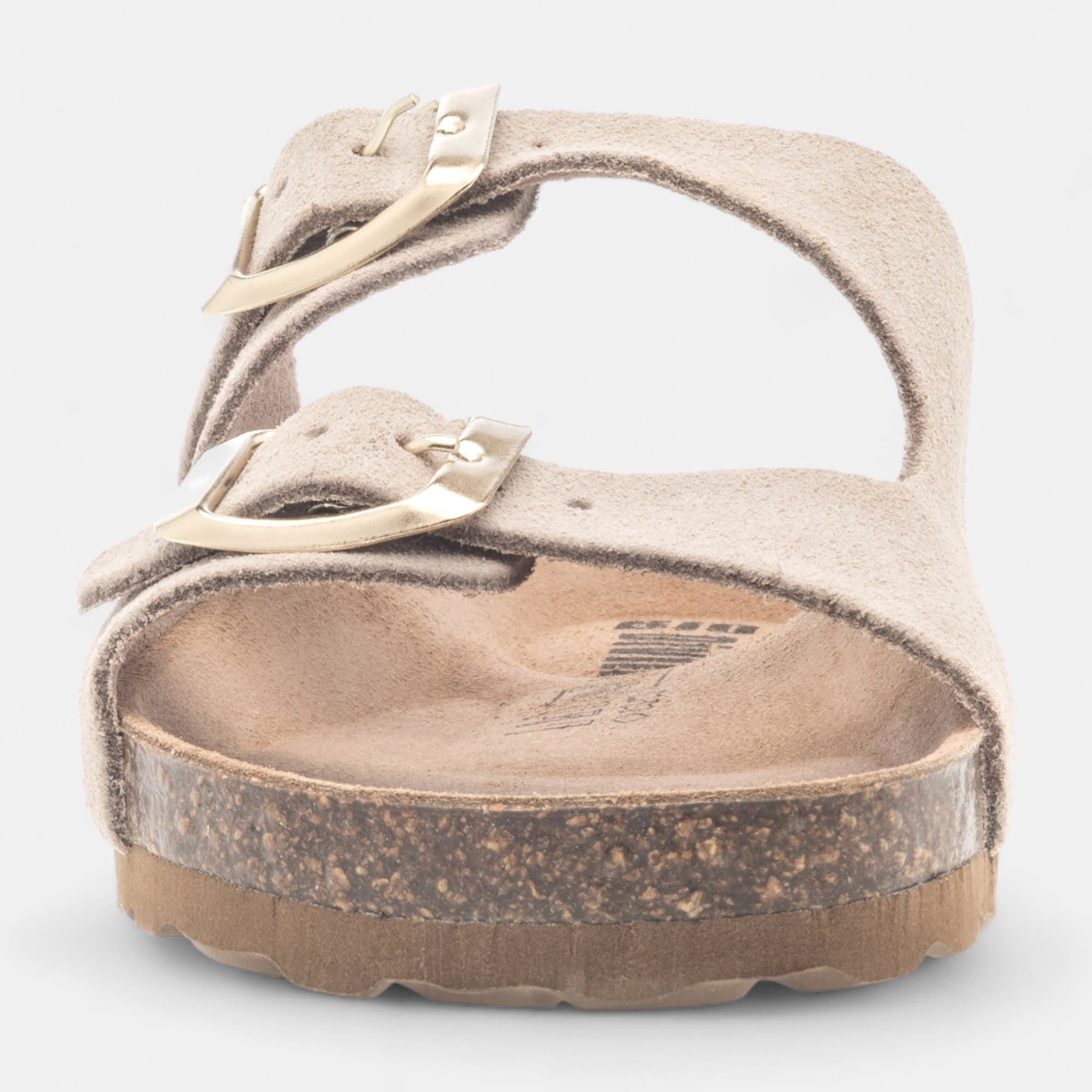 Mules semelle liège Fille en cuir beige