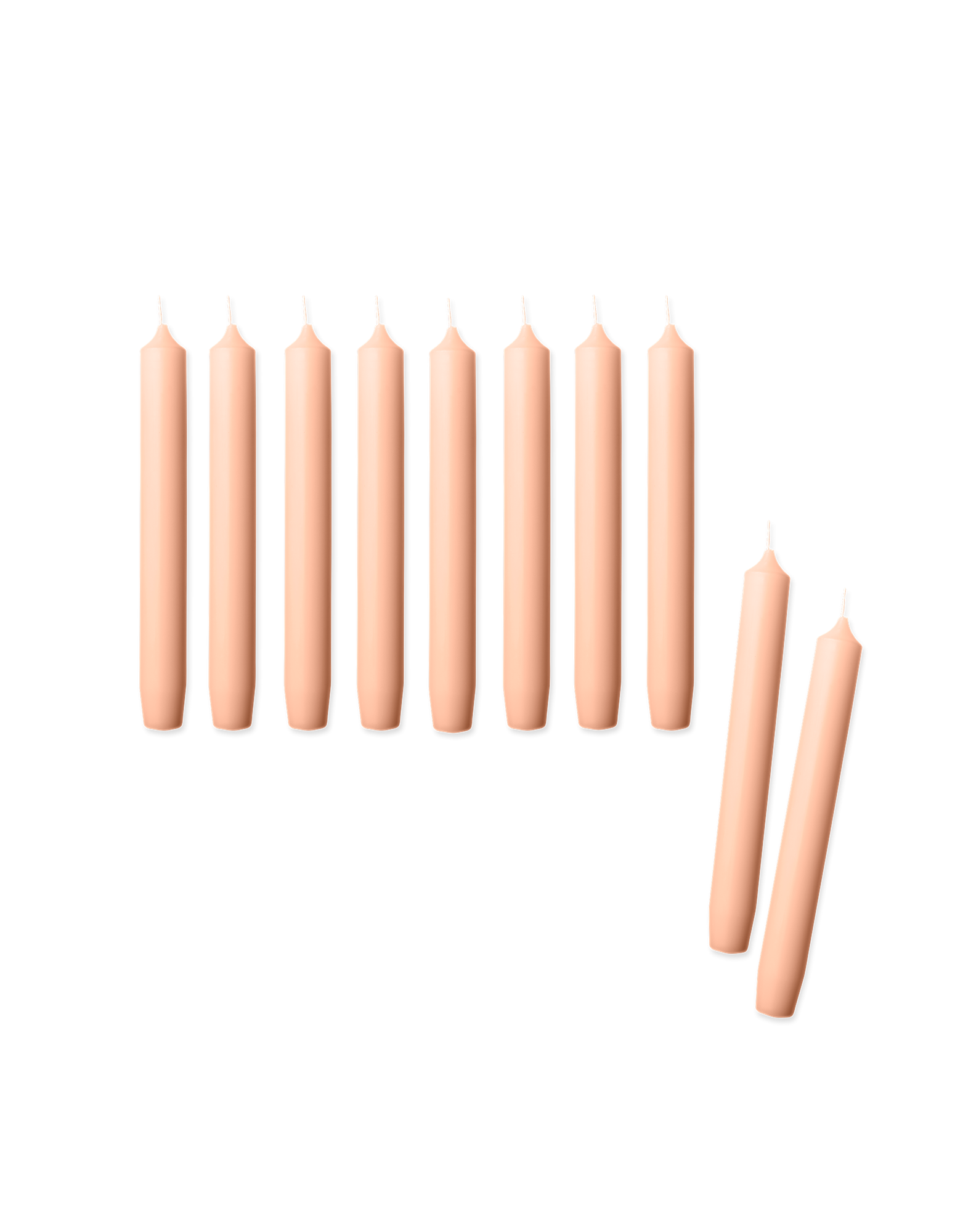 Stagelys 19 cm 10-pak | Paraffin. Ø2,2 x 19 cm. 10 stk. | Dusty Rose