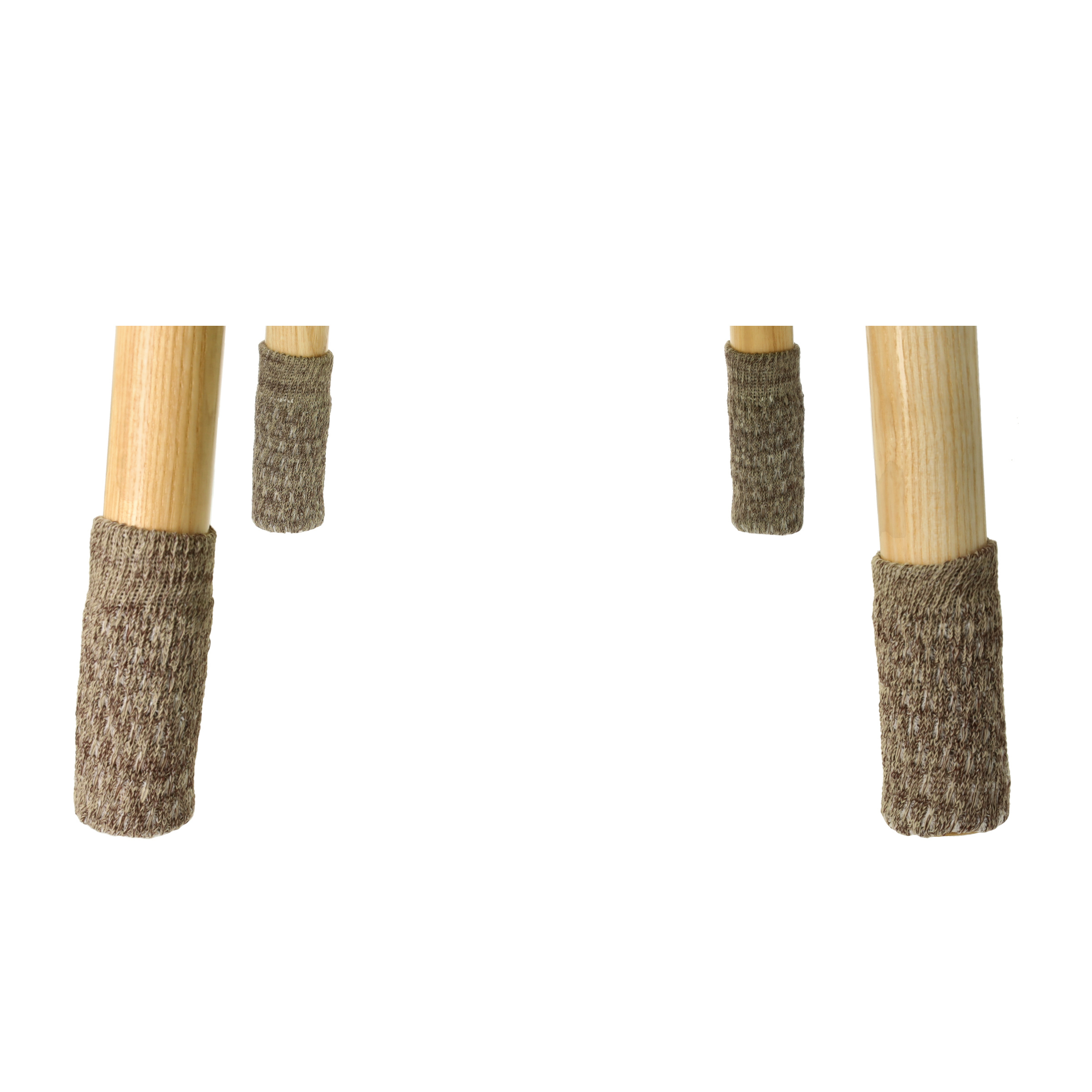 (4er Set) Wolle Stuhlbein Stulpen Schutz Tisch / Stuhl / Boden Schoner - Dunkelbraun