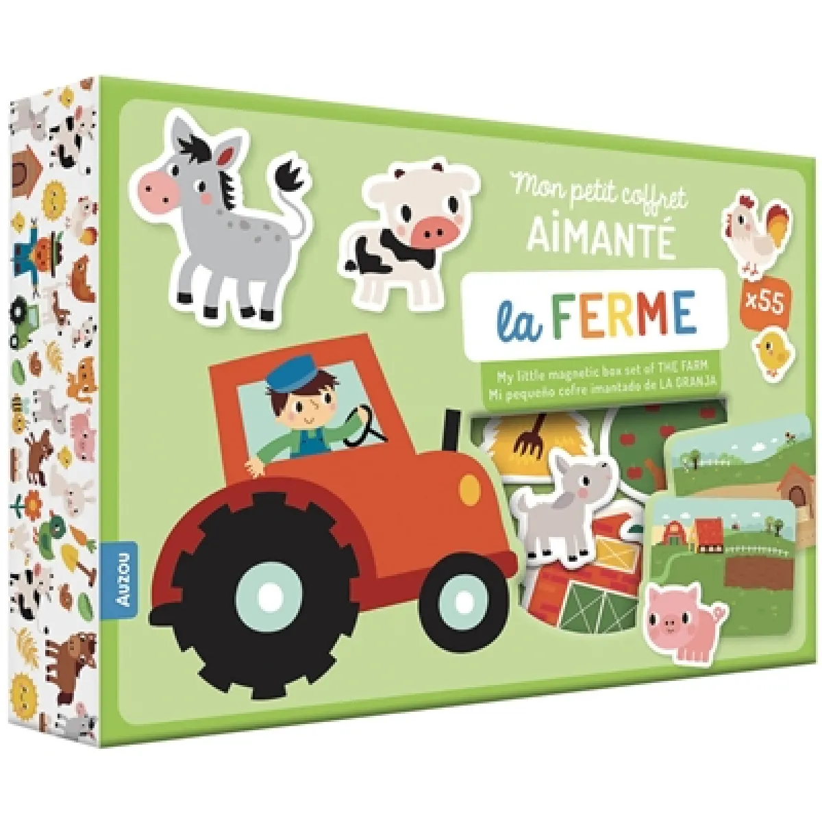 La ferme : mon petit coffret aimanté. My little magnetic box set of the farm. mi pequeno cofre imantado de la granja