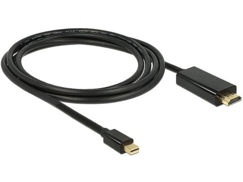 Delock Kabel Mini-DisplayPort - HDMI, 2 m Mini Displayport Stecker zu HDMI-A Stecker, schwarz