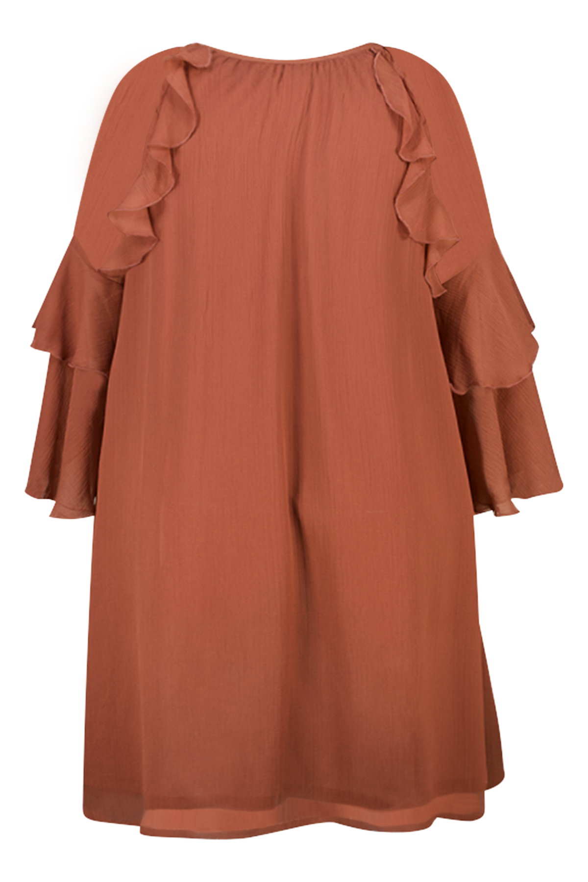 Jurk met ruches Oud rose