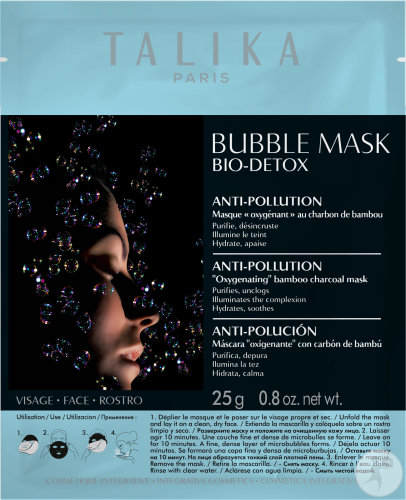 Talika Bubble Mask Bio-Detox Masque Oxygénant Effet Anti-Pollution 1 Pièce