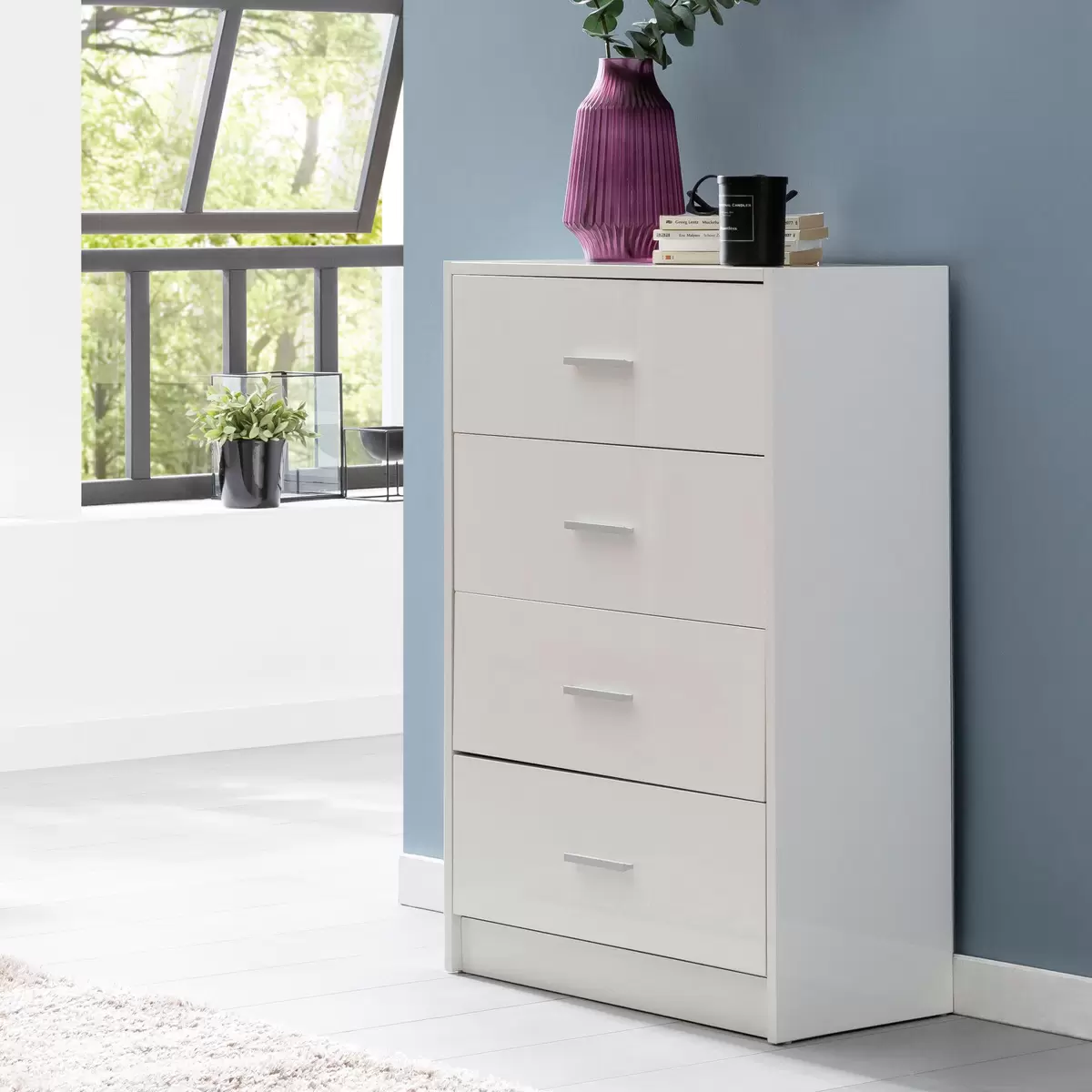Kommode Campillo silber,weiss